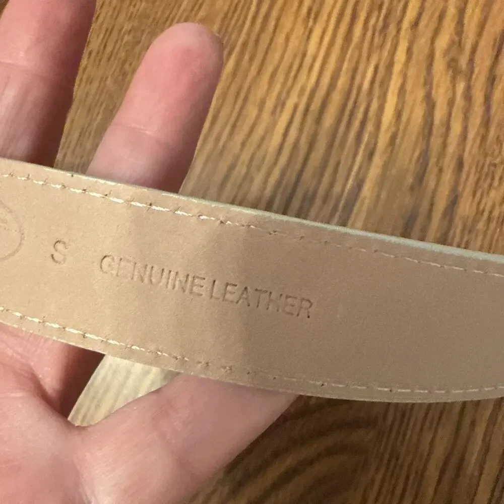 Women’s Talbots Genuine Leather Beige Belt Size 8 Small
